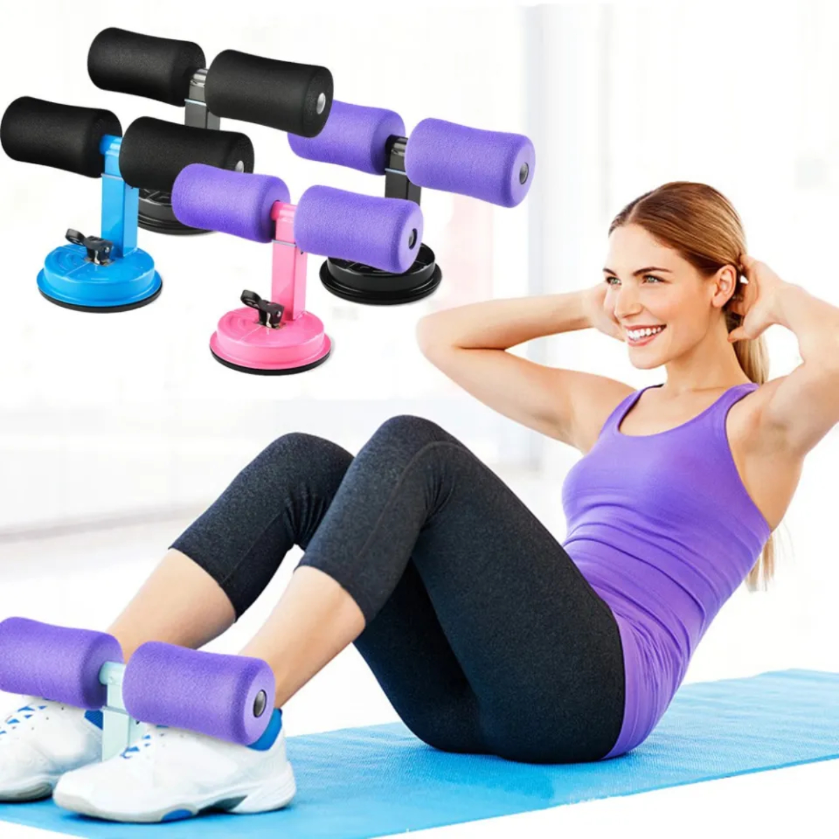Adjustable Self-Suction Sit Up Bar.