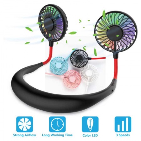 Neck Fan with Color Light
